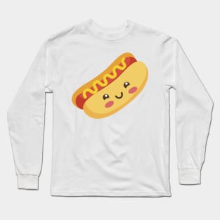 Cute Kawaii Hot Dog Long Sleeve T-Shirt